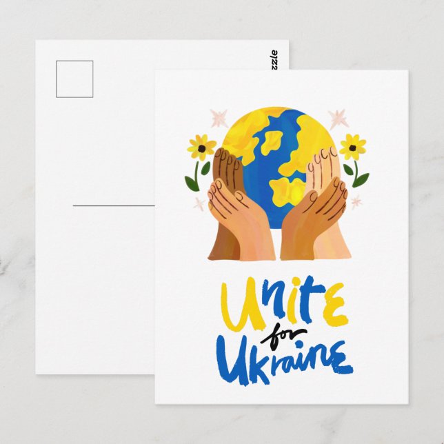 Cartão Postal Global Unite Para A Ucrânia (Frente/Verso)