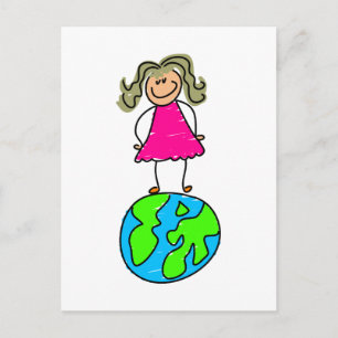 Cartão Postal Globe Kid