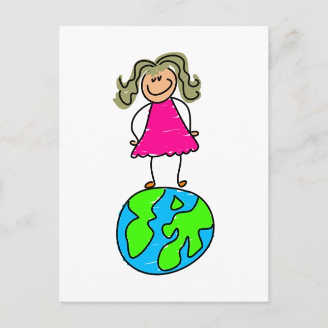 Cartão Postal Globe Kid (Frente)