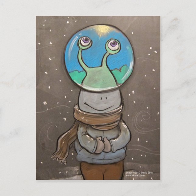 Cartão Postal globlo anti-neve do sluggo (Frente)