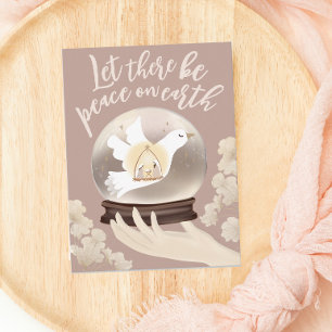 Cartão Postal Globo de Neve da Natividade Cristã Paz na Terra