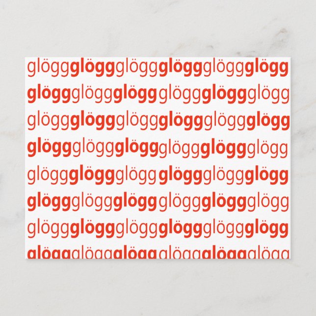 Cartão Postal Glogg Glogg Glogg Engraçado Sueco (Frente)