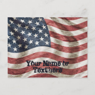 Cartão Postal Glória Antiga Patriótica dos EUA Sinalizador Verme