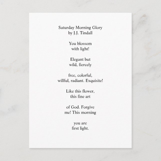 Cartão Postal Glória da Manhã de Sábado (Frente)