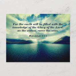 Cartão Postal Glória do Senhor, Bíblia Verse, Habakkuk 2:14