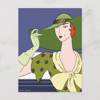 Cartão Postal Gloria em verde e amarelo