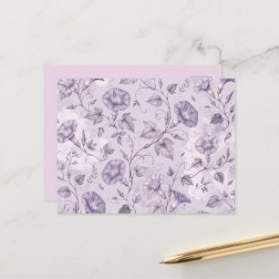 Cartão Postal Glórias da Manhã Elegantes Florais Lavanda Empoeir