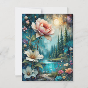 Cartão Postal Glorioso Floral e Natureza Selvagem