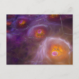 Cartão Postal Glowing Cellular Network Abstract Art