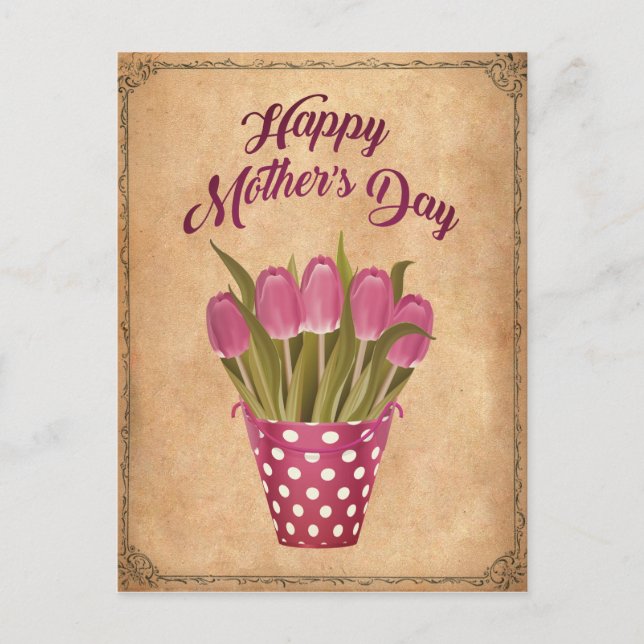 Cartão Postal Glücklicher Muttertag Vintage (Frente)