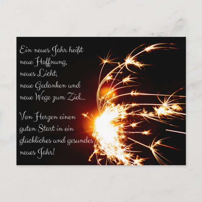 Cartão Postal Glückliches und gesundes neues Jahr! (Frente)