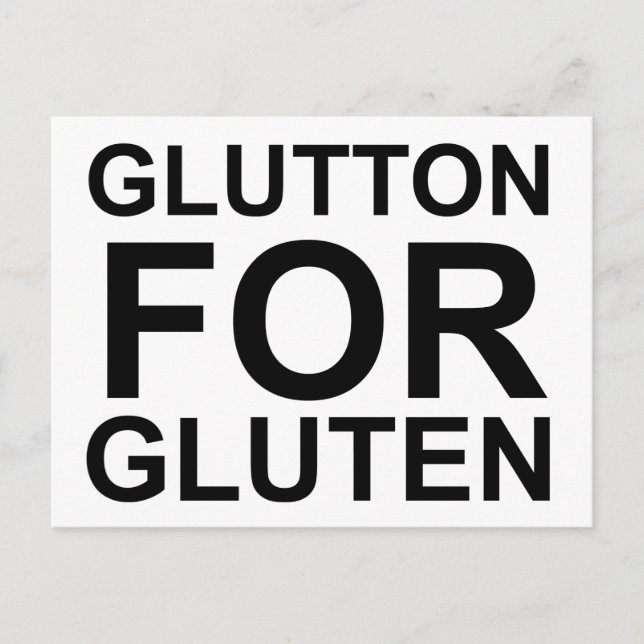 Cartão Postal Glutton Para Gluten (Frente)