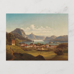 Cartão Postal Gmunden mit Schloss Ort   Johann Wilhelm Jankowsky