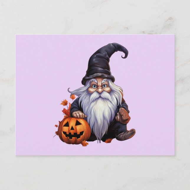 Cartão Postal Gnom gnome Halloween (Frente)