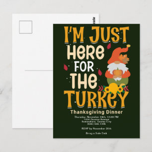 Cartão Postal Gnome Aqui Para A Turquia Janta De Ação De Graças