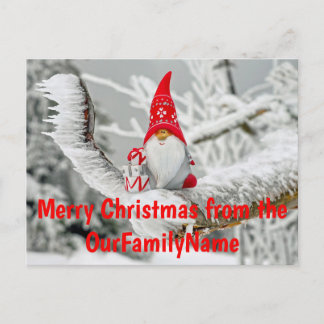 Cartão Postal Gnome Papai Noel Natal Postcard Personalizado
