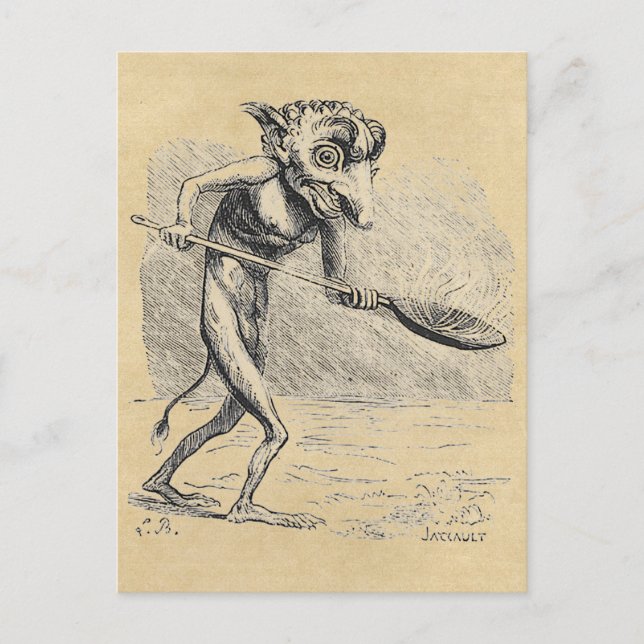 Cartão Postal Gnome Stirs, o Caldeirão (Frente)