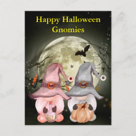 Cartão Postal Gnome Witts Full Moon Happy Halloween
