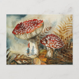 Cartão Postal gnomo aquarela