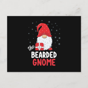 Cartão Postal Gnomo Bonito Barbudo de Natal