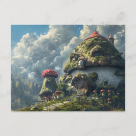 Cartão Postal Gnomo bonito, cogumelo