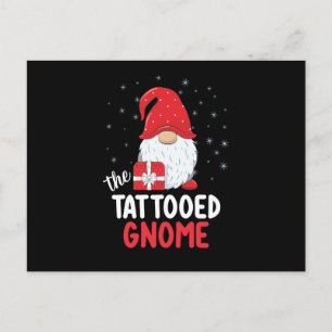 Cartão Postal Gnomo Cute Tatuado de Natal