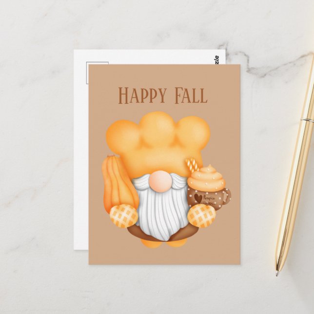 Cartão Postal gnomo de cozedura sazonal (Frente/Verso In Situ)