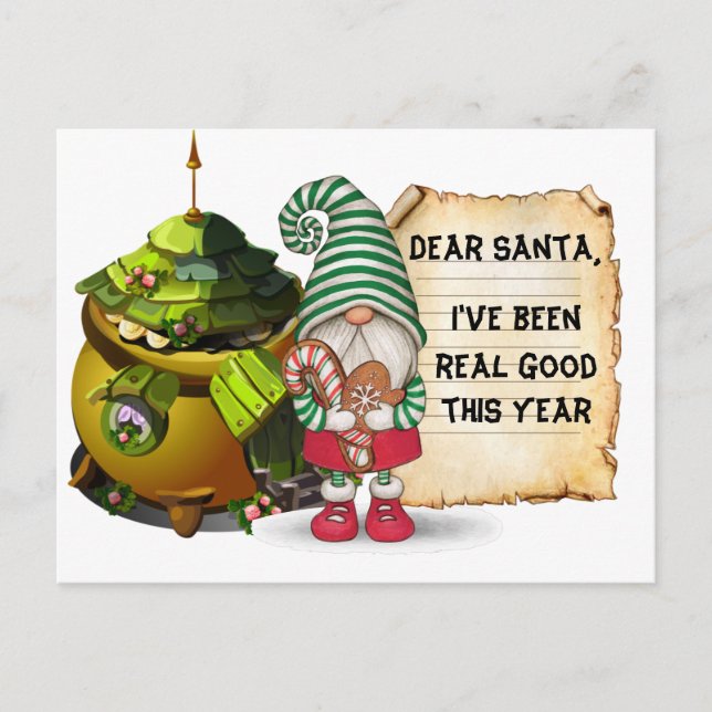 Cartão Postal Gnomo de Natal  (Frente)