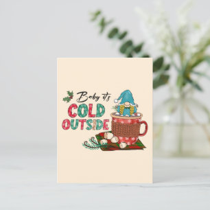 Cartão Postal Gnomo e cacau quente do Natal na Escandinávia