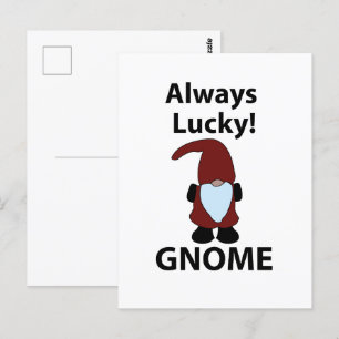 Cartão Postal Gnomo Sempre Sortudo Gnomo