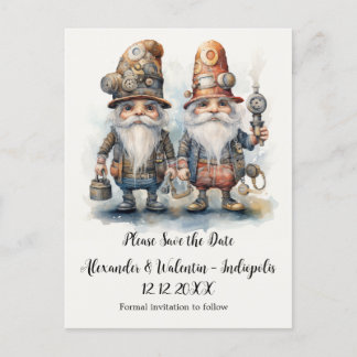 Cartão Postal Gnomos do Partido Guardar a data
