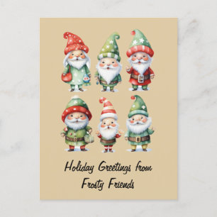 Cartão Postal Gnomos Espalhando o Inverno Cheer