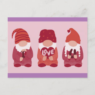 Cartão Postal Gnomos Namorados Bonitos Eu Te Amo Arte