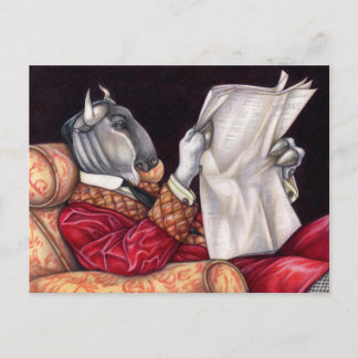 Cartão Postal Gnu Funny News Jornal Animal