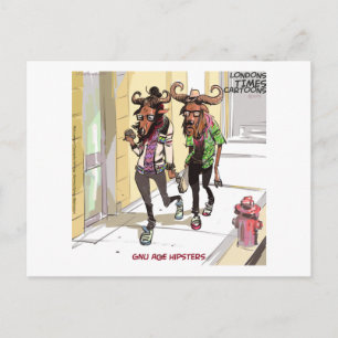 Cartão Postal Gnu Idade Hipsters Engraçado