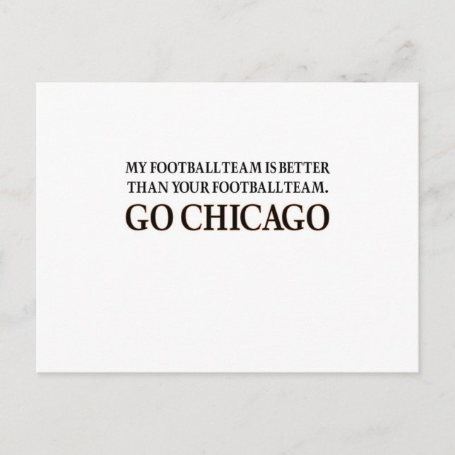 Cartão Postal GO CHICAGO (embaralhamento preto) (Frente)