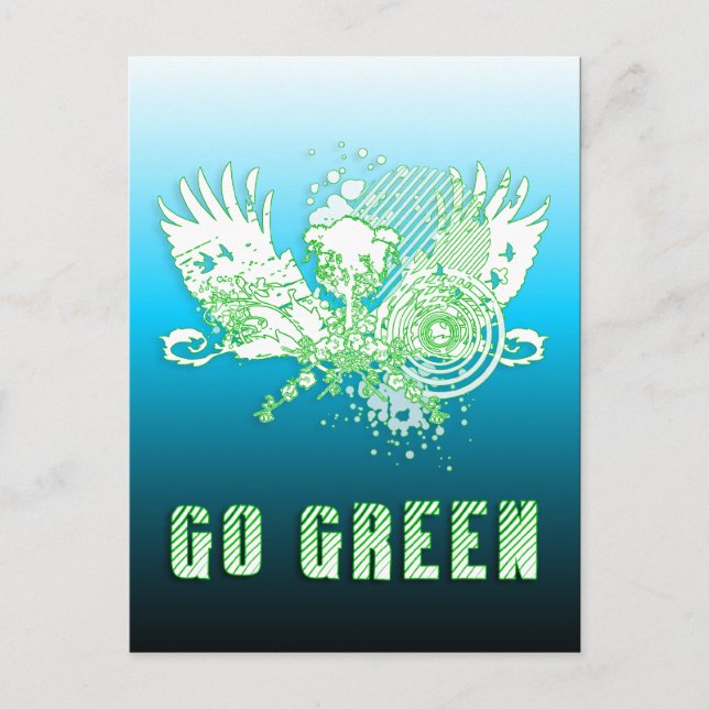 Cartão Postal go green : hi-fi tree (Frente)