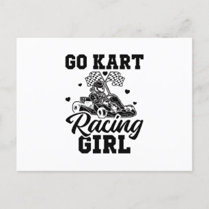 Cartão Postal Go Kart Racing Girl   Ideia Ir-Kart Driver Gift