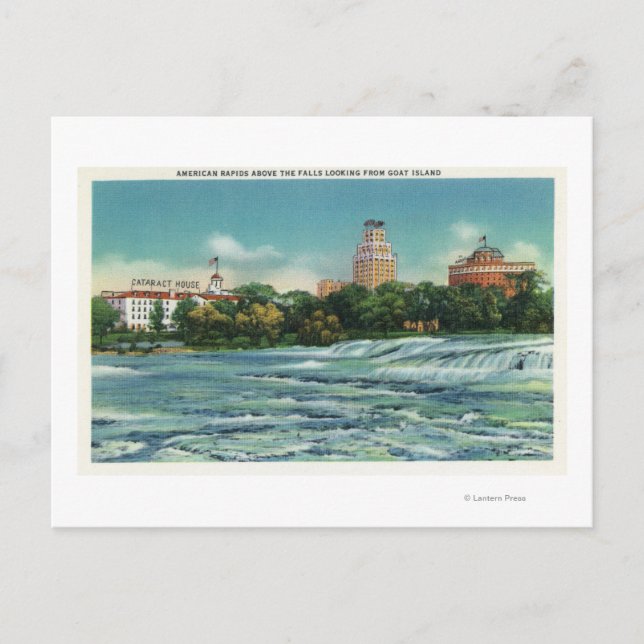 Cartão Postal Goat Island View of American Rapids (Frente)