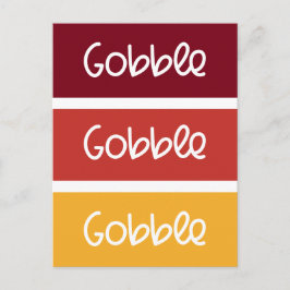 Cartão Postal Gobble Gobble - Ação de Graças Moderna