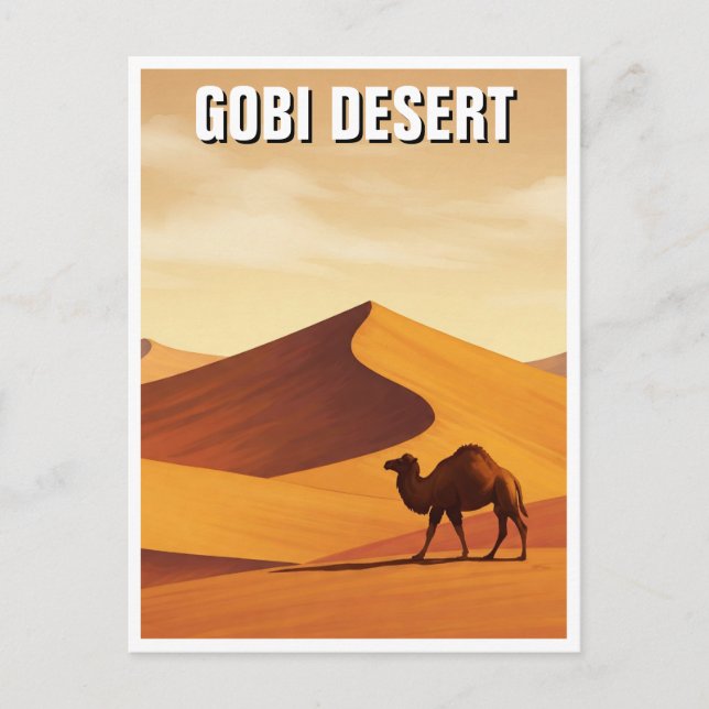Cartão Postal Gobi Desert Camel Viagem (Frente)