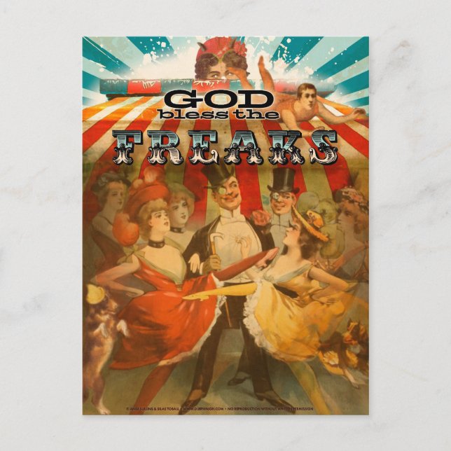 Cartão Postal God Bless the Freaks 2 (Frente)
