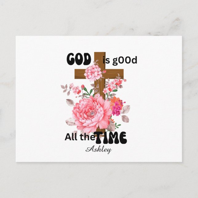 Cartão Postal God is good all the time Christian saying  (Frente)