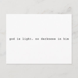 Cartão Postal God is Light Scripture Postcard