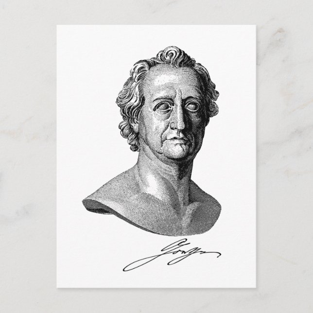 Cartão Postal Goethe Bust com Assinatura (Frente)