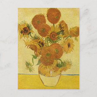 Cartão Postal Gogh, Vincent Willem van Stilleben mit Sonnenblume