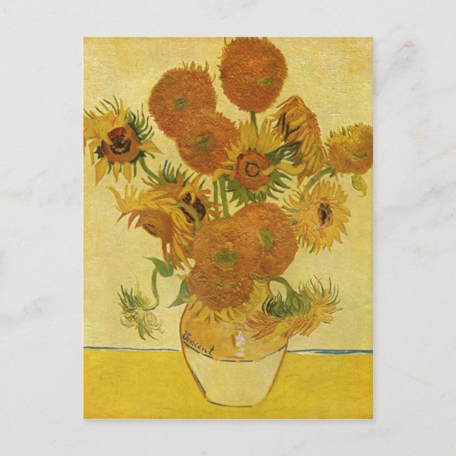Cartão Postal Gogh, Vincent Willem van Stilleben mit Sonnenblume (Frente)