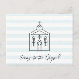 Cartão Postal Going to the Chapel Wedding Blue Save the Date