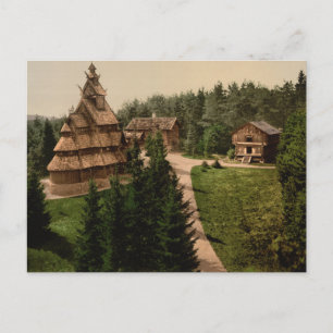 Cartão Postal Gol Stave Church, Oslo, Noruega