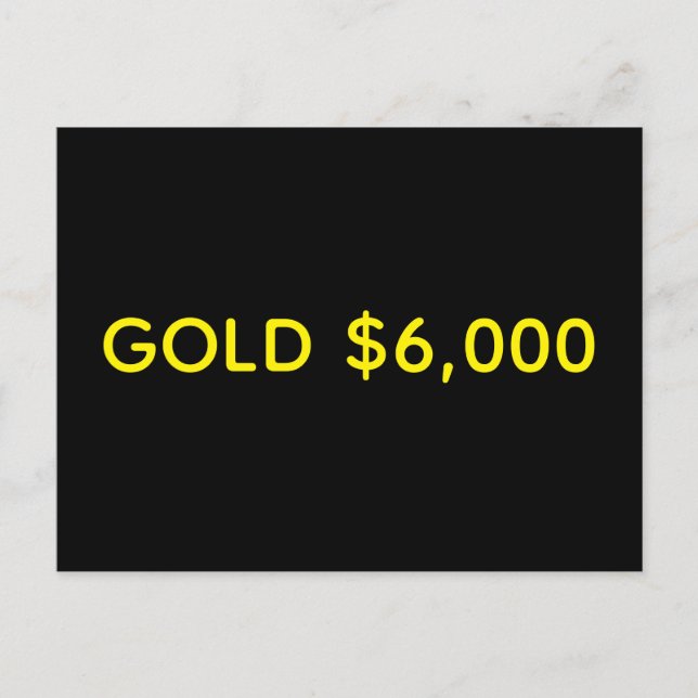 Cartão Postal Gold $6,000 Market Celebration (Frente)